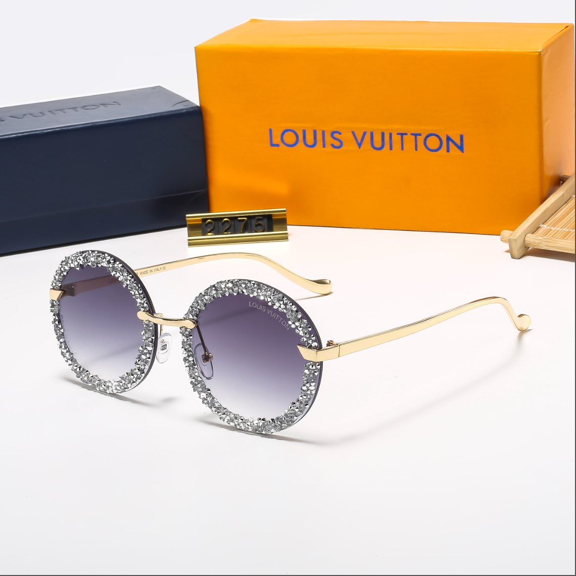 4 color fashion round temple flat glasses