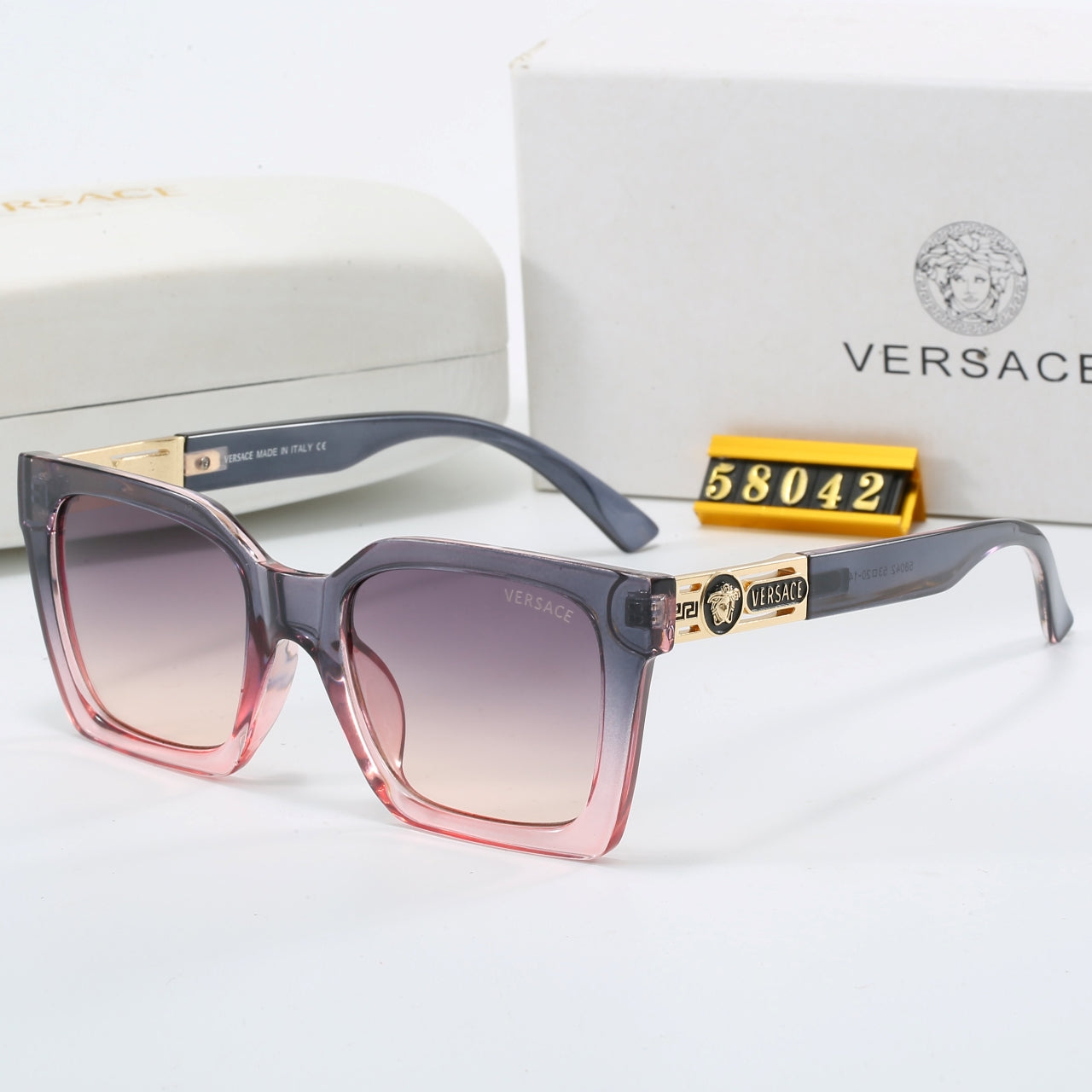 5 Color Trendy Square Frame Sunglasses 58042