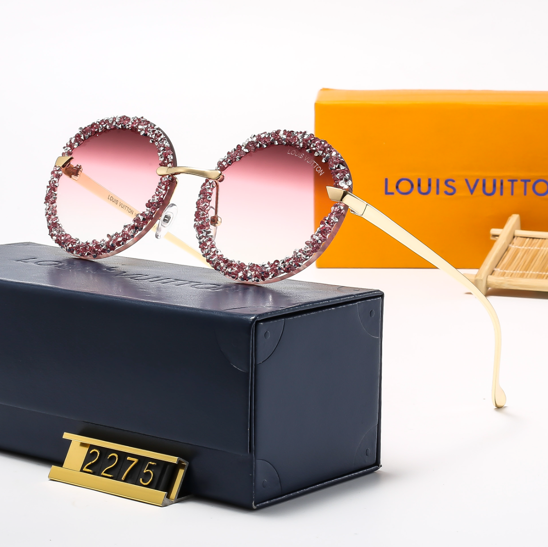 4 color fashion round temple flat glasses