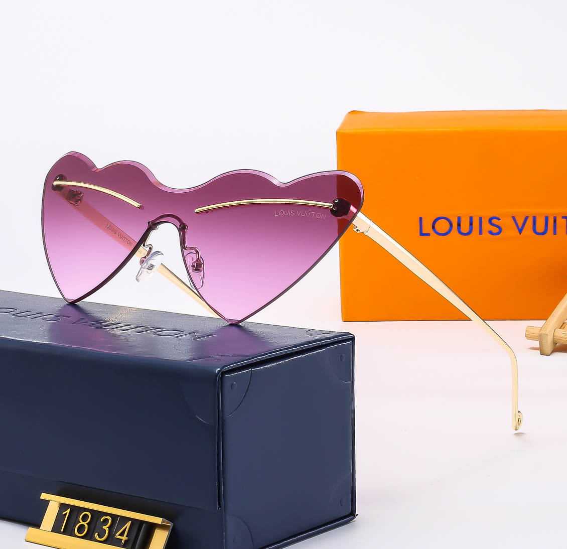 4 color fashion triagnel temple flat glasses