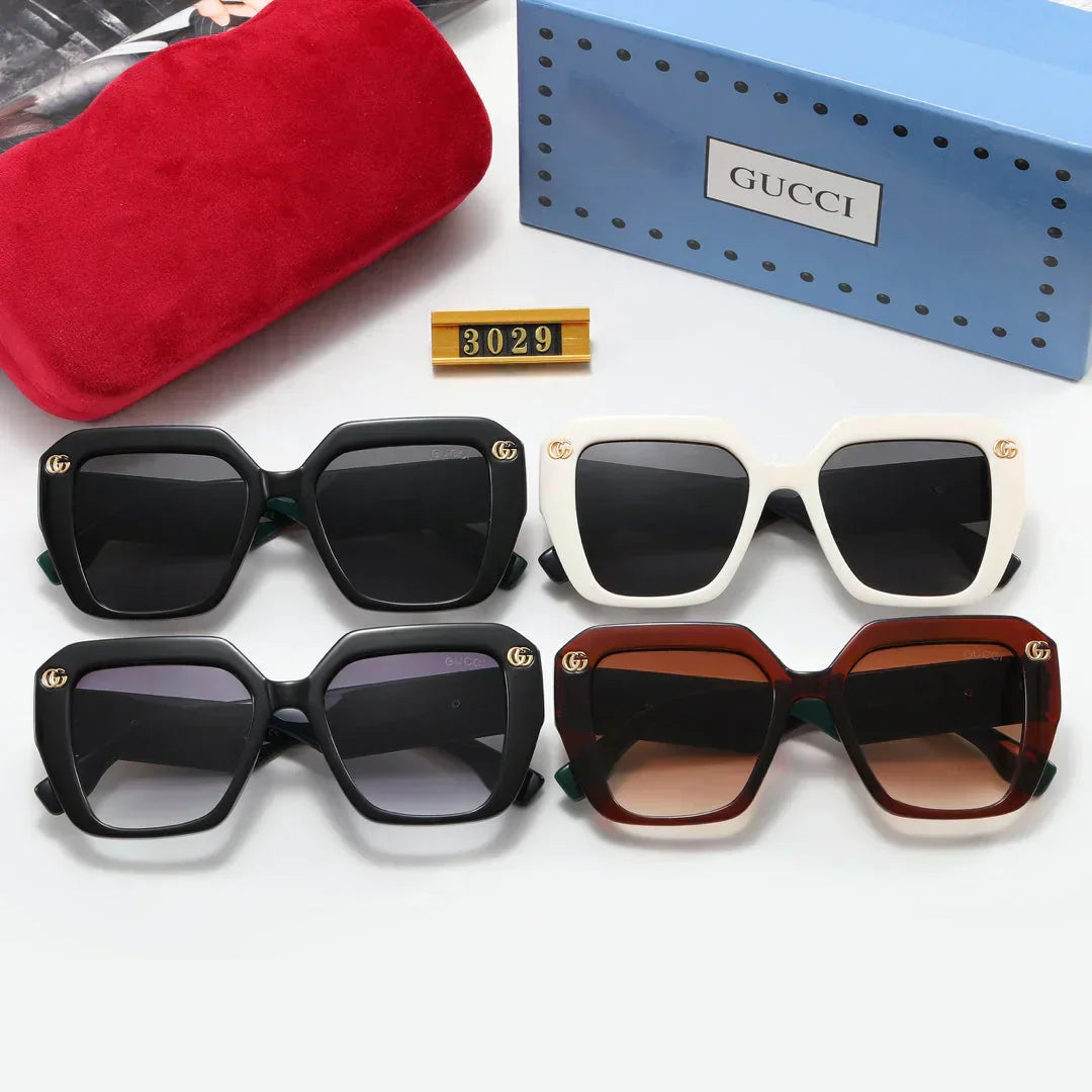 4 Colors Fashion Double Striped Frame Sunglasses