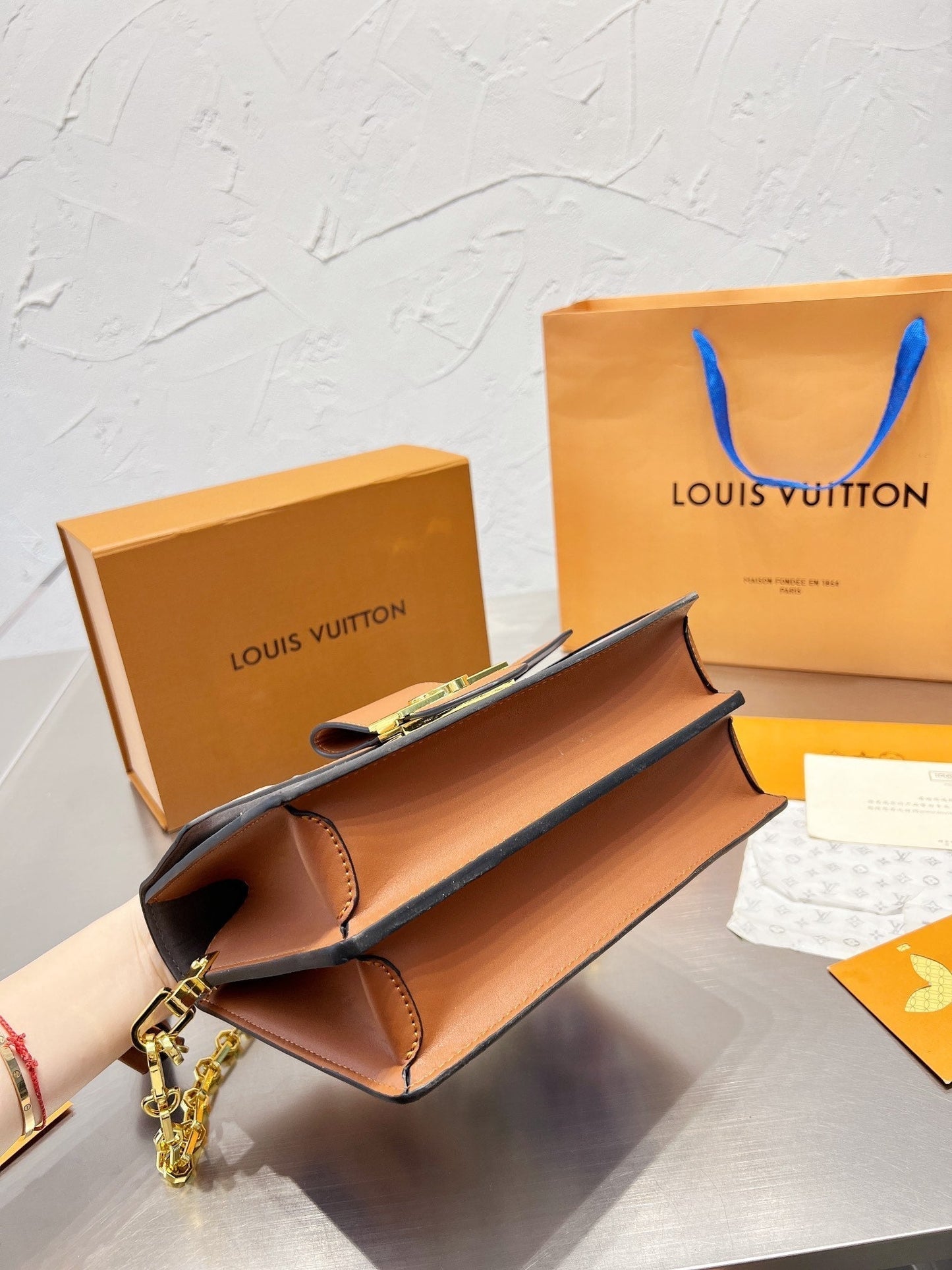 Vintage Hand Painted Rose Messenger Bag