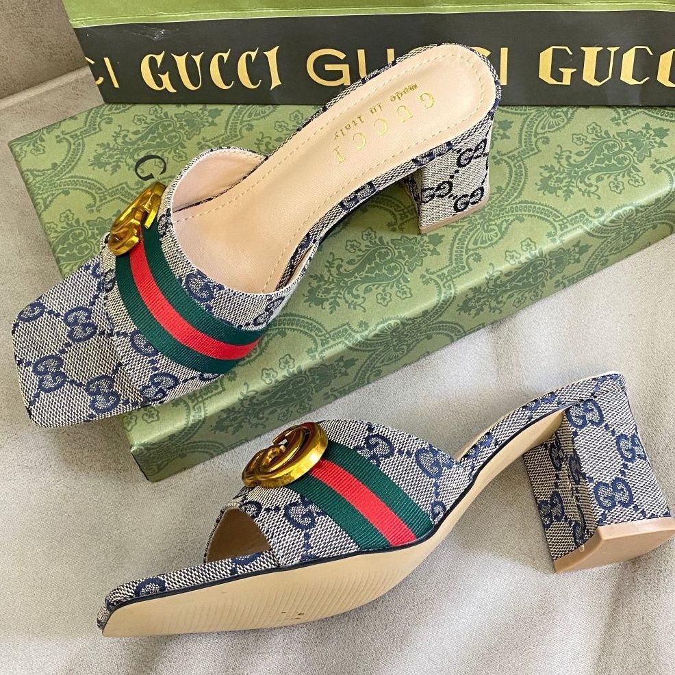 Vintage Embossed Block Heel Sandals