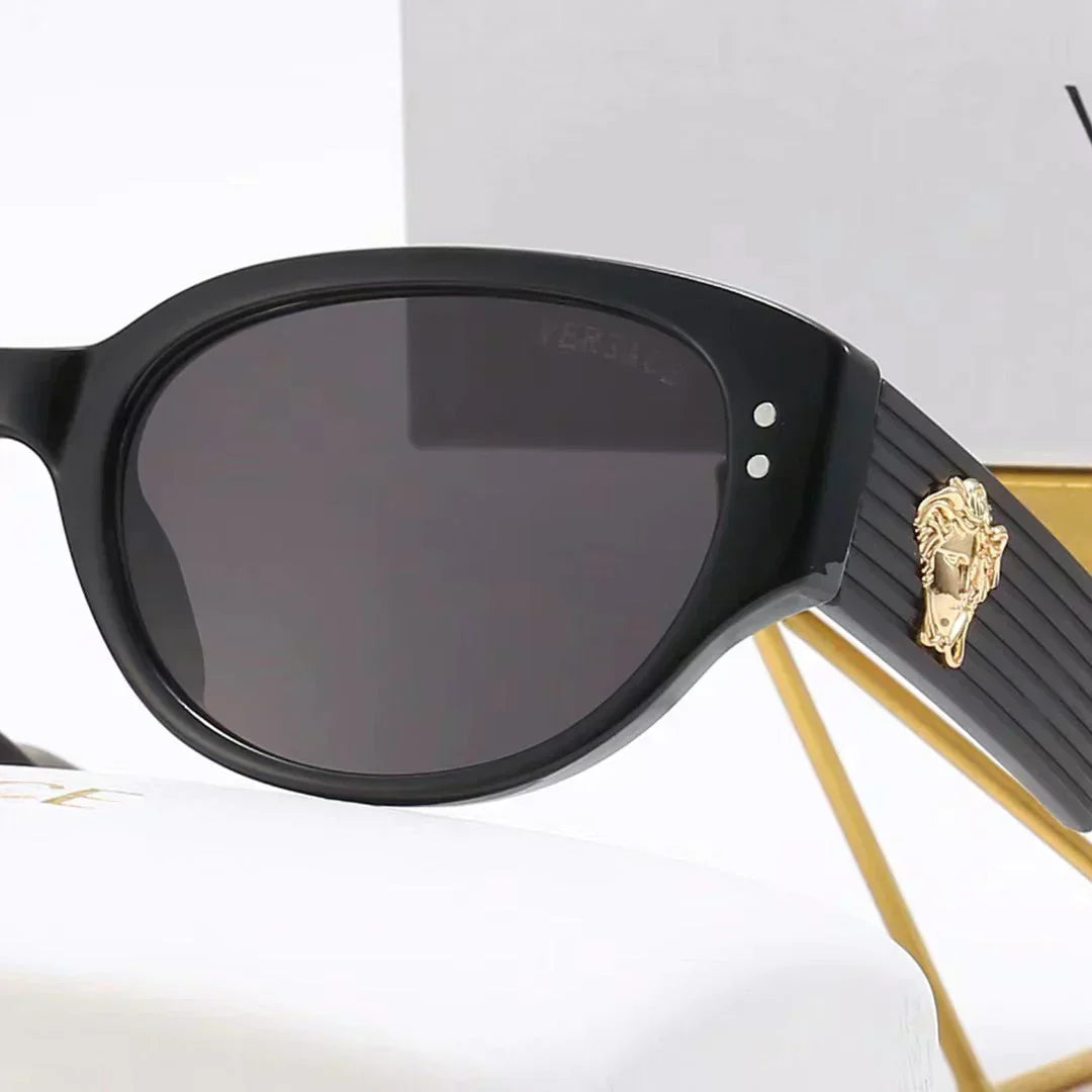 4 colors fashion lion head striped plaid mirror temple polarized