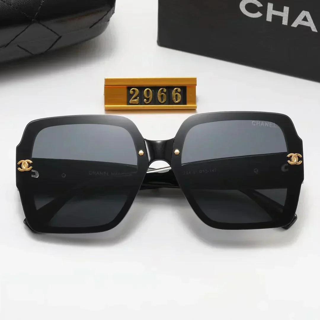 4-color fashion uppercase letter LOGO temple polarized sunglasses
