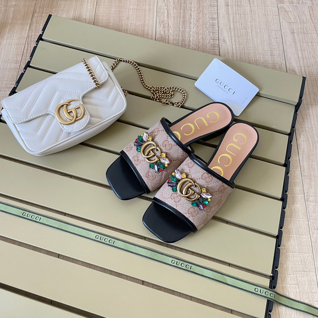 Vintage Embossed Canvas Slippers