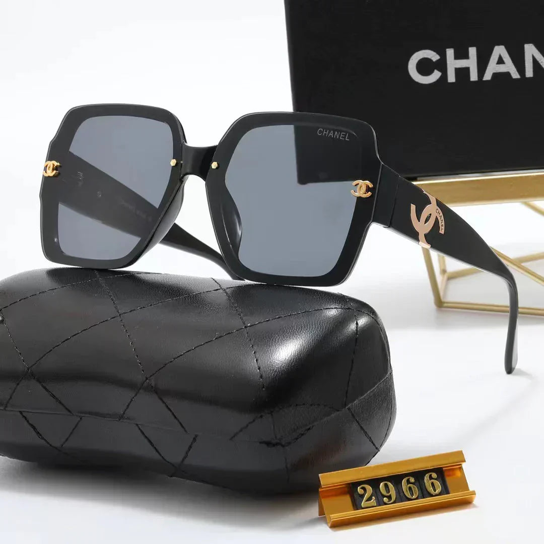 4-color fashion uppercase letter LOGO temple polarized sunglasses