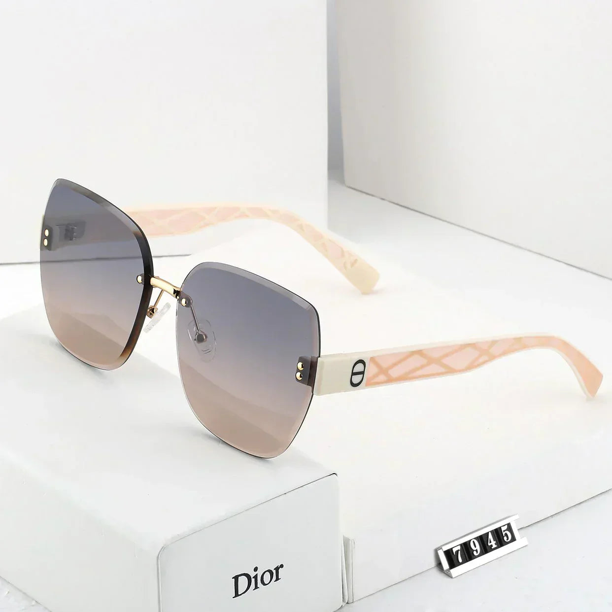 4 color fashion rimless color polarized sunglasses