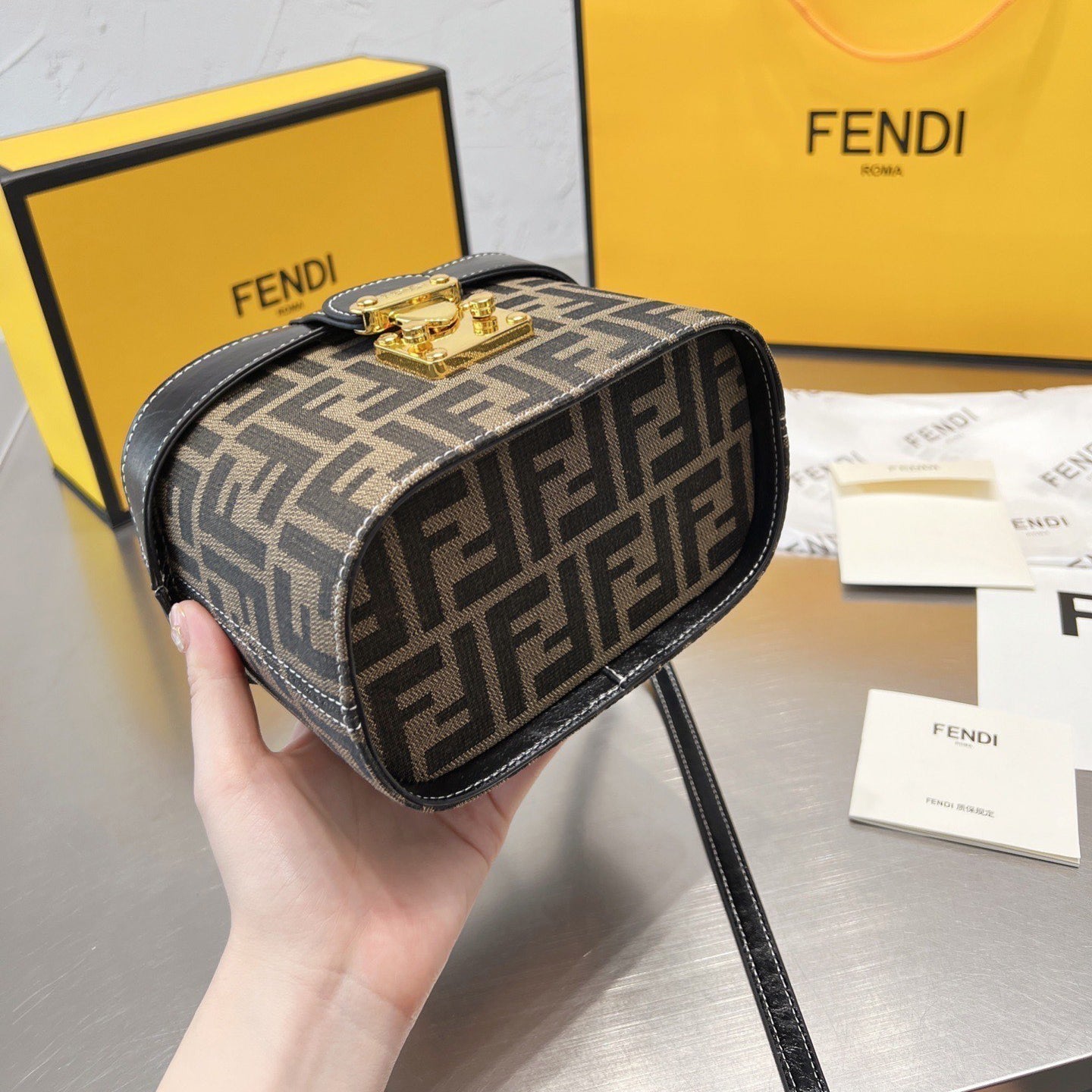 Vintage Monogram Cosmetic Box Bag