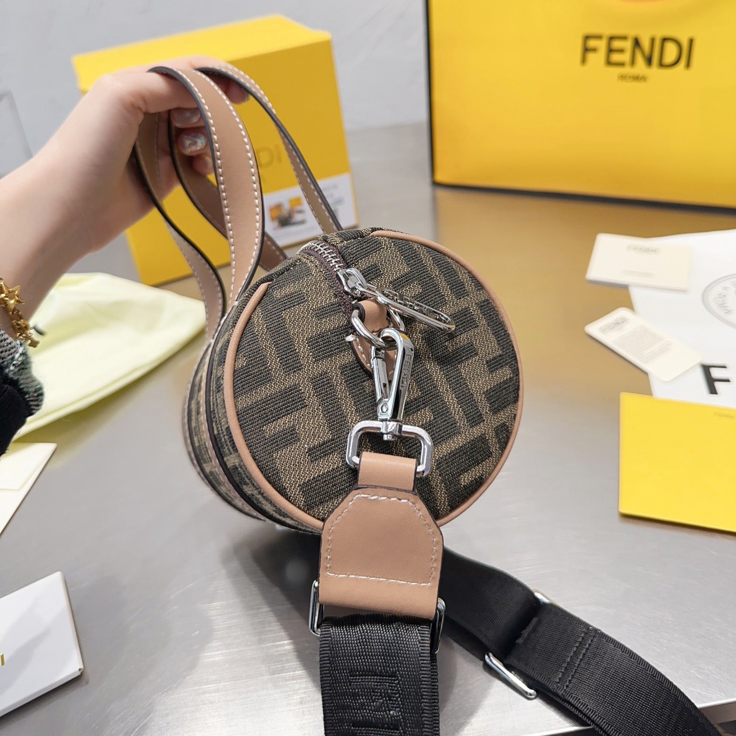 Vintage F Canvas Pillow Bag