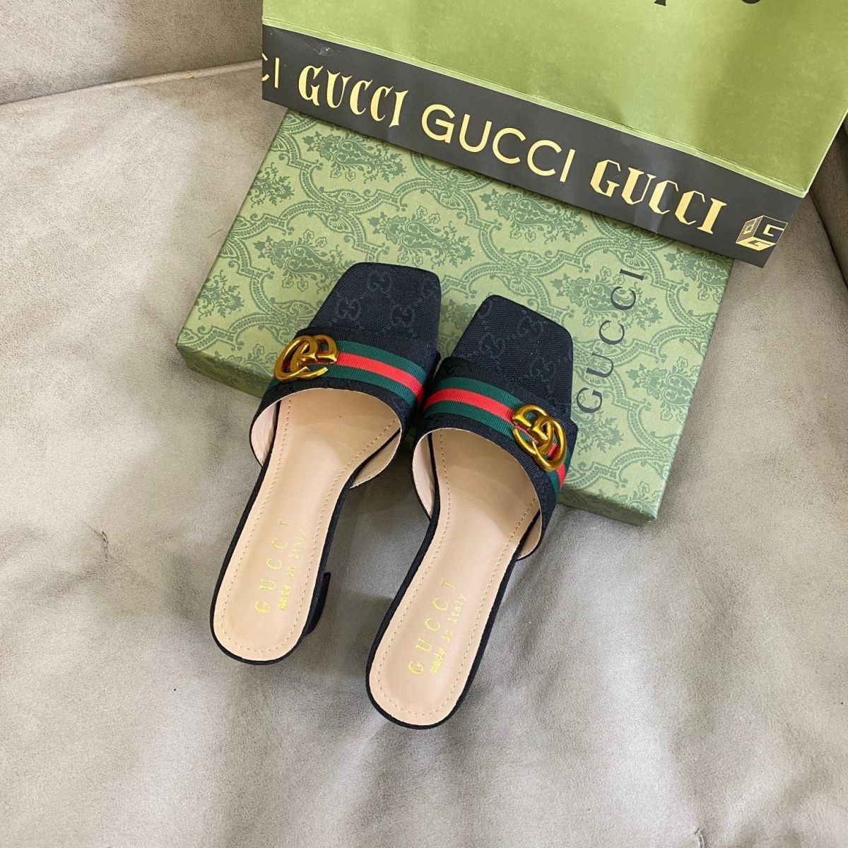 Vintage Embossed Block Heel Sandals