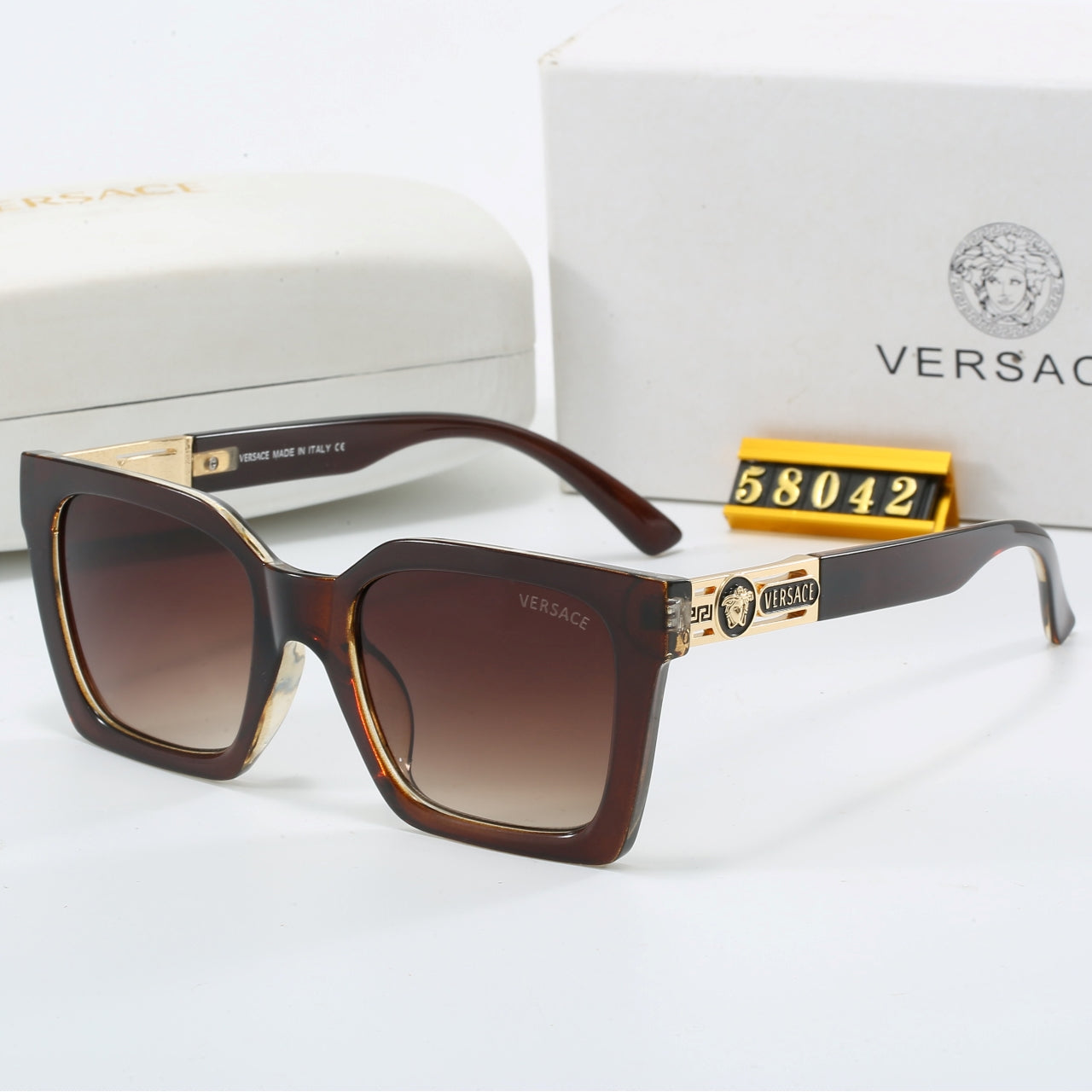 5 Color Trendy Square Frame Sunglasses  58042