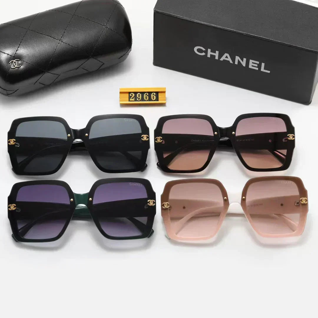 4-color fashion uppercase letter LOGO temple polarized sunglasses