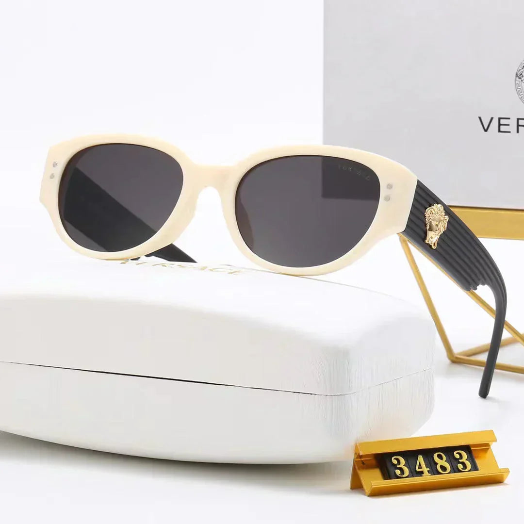 4 colors fashion lion head striped plaid mirror temple polarized